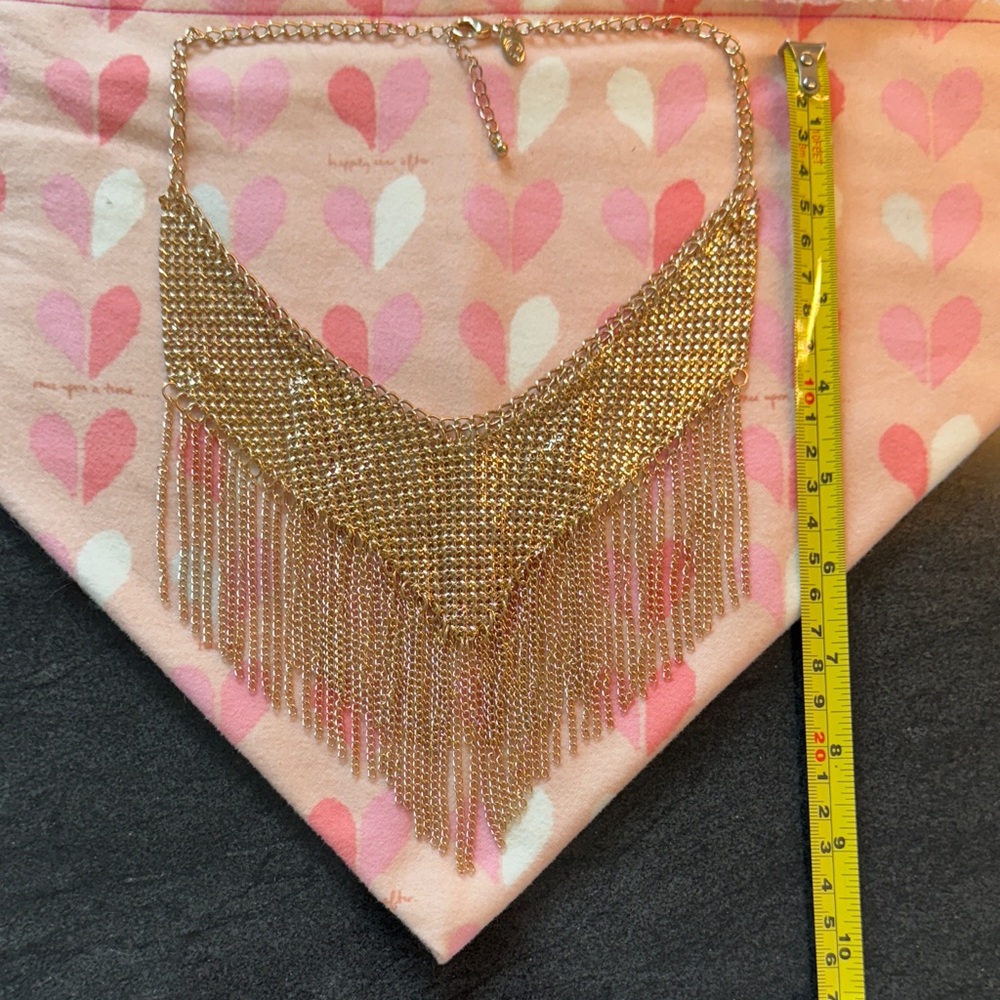 Elegant Gold Fringe Necklace